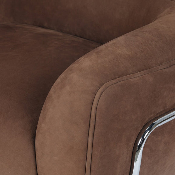 Brahms Swivel Chair - Nubuck Tobacco
