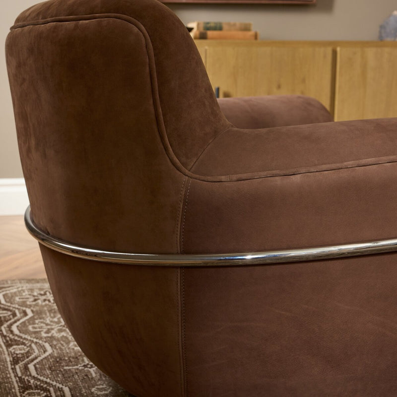 Brahms Swivel Chair - Nubuck Tobacco