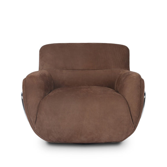 Brahms Swivel Chair - Nubuck Tobacco