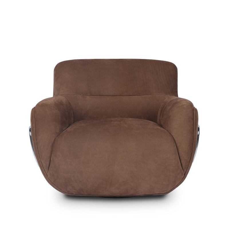 Brahms Swivel Chair - Nubuck Tobacco