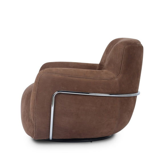 Brahms Swivel Chair - Nubuck Tobacco