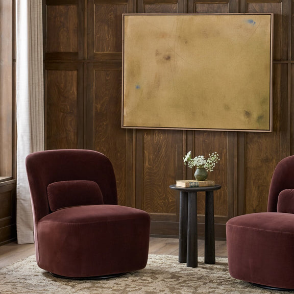 Cersei Swivel Chair - Surrey Plum