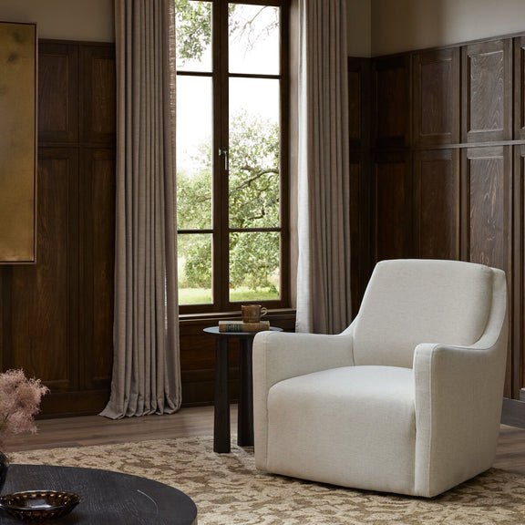 Elowen Swivel Chair - Crypton Nomad Snow