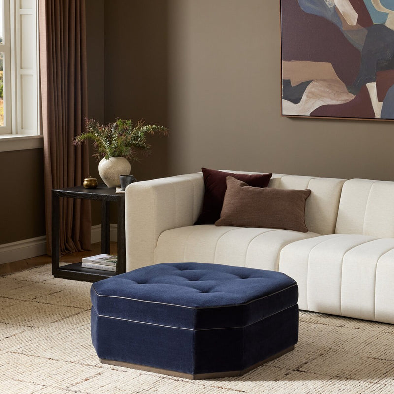 Tonna Cocktail Ottoman - Monte Navy