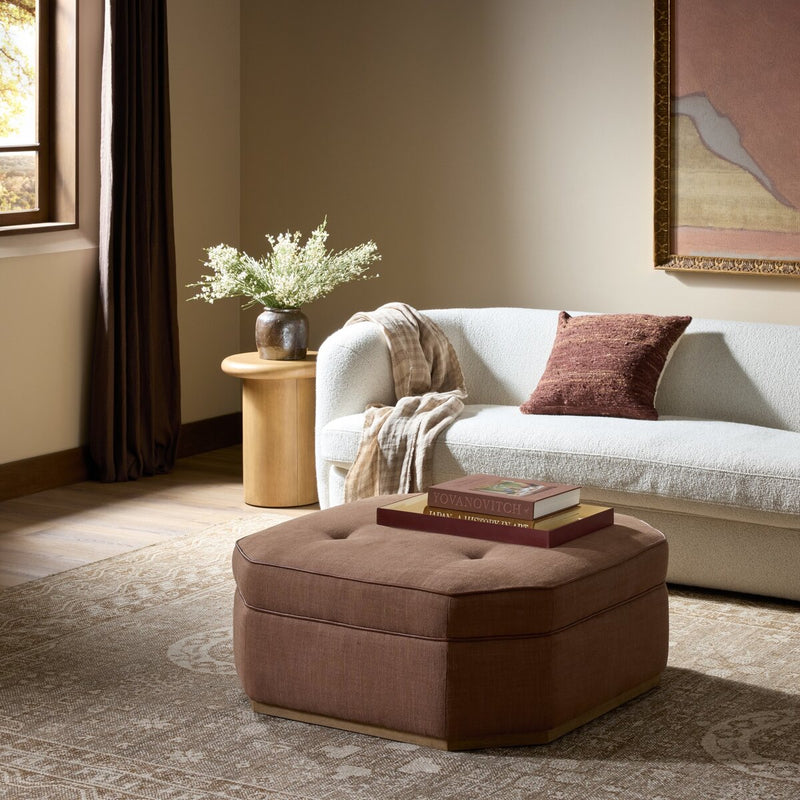 Tonna Cocktail Ottoman - Savoy Sienna