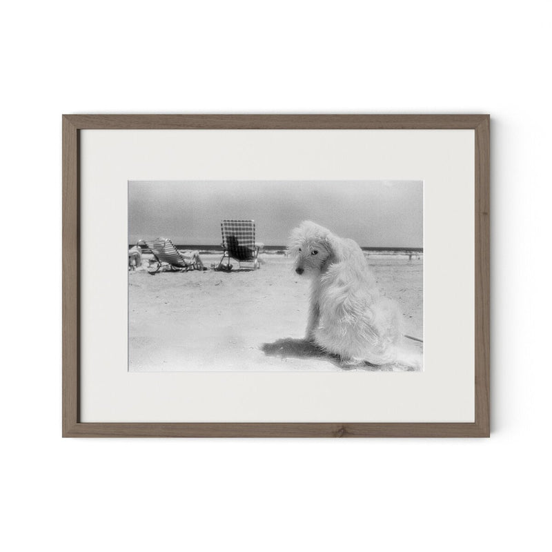 Lois At The Beach by Barbara Alper - Rustic Walnut
