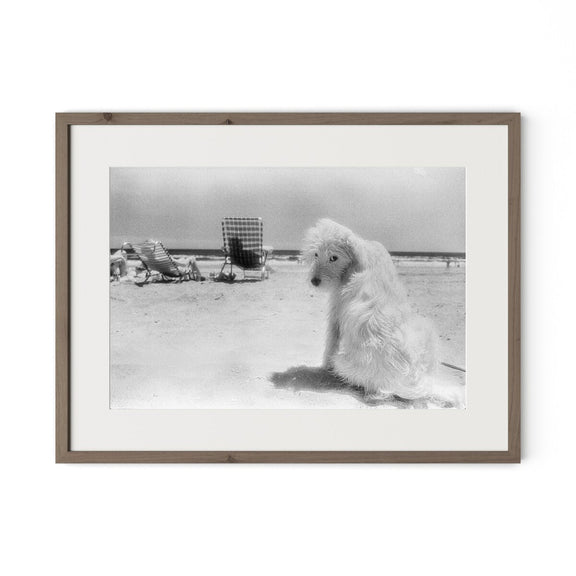Lois At The Beach by Barbara Alper - Rustic Walnut