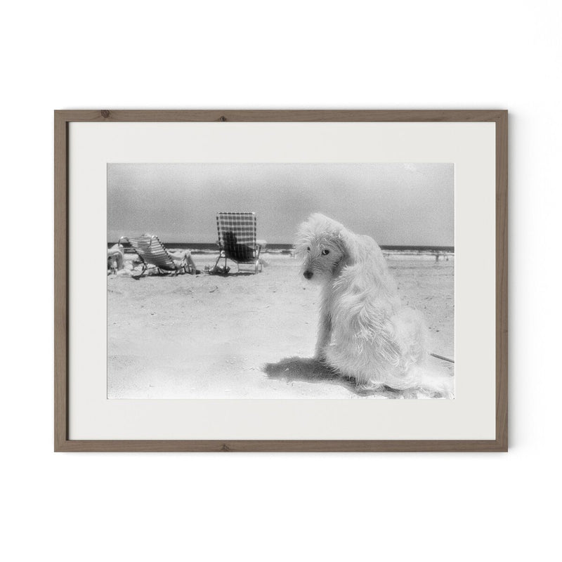 Lois At The Beach by Barbara Alper - Rustic Walnut