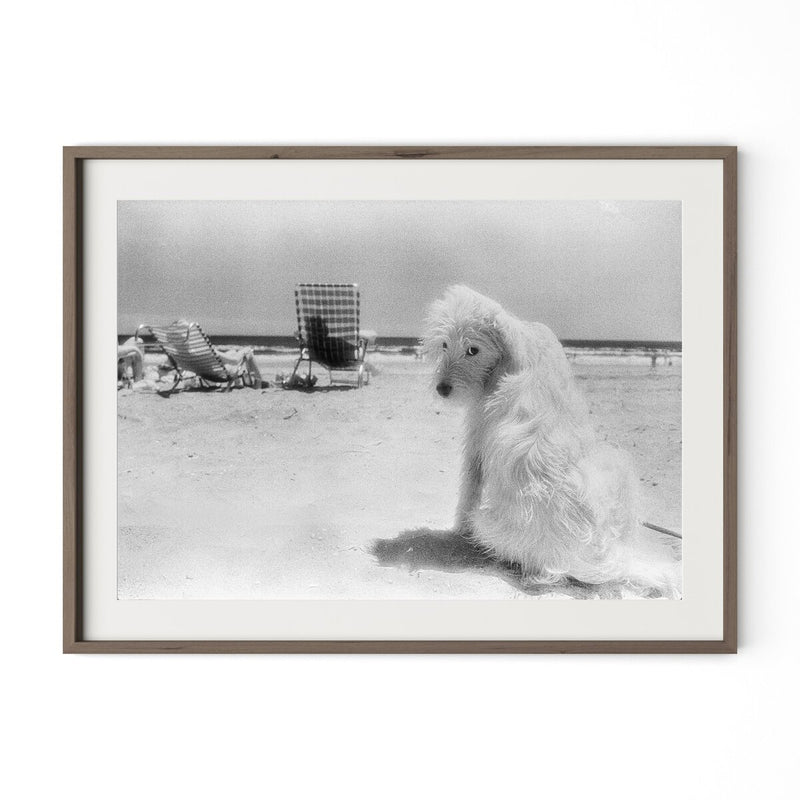 Lois At The Beach by Barbara Alper - Rustic Walnut