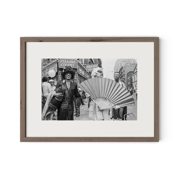 Marsha P. Johnson At Pride March by Barbara Alper - Rustic Walnut