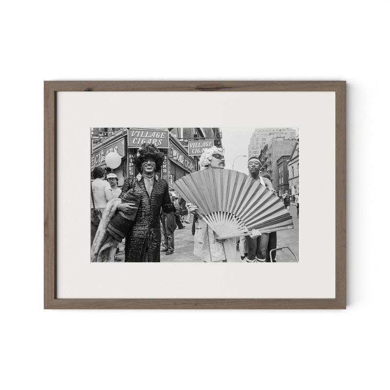 Marsha P. Johnson At Pride March by Barbara Alper - Rustic Walnut