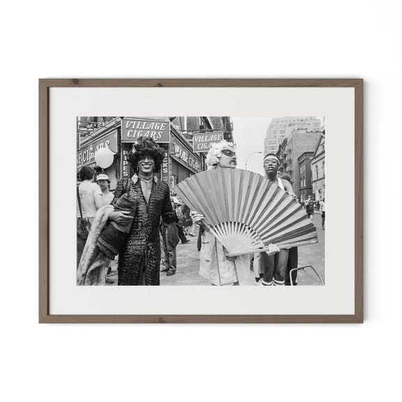 Marsha P. Johnson At Pride March by Barbara Alper - Rustic Walnut