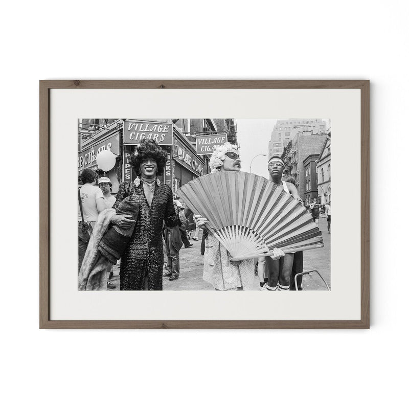 Marsha P. Johnson At Pride March by Barbara Alper - Rustic Walnut