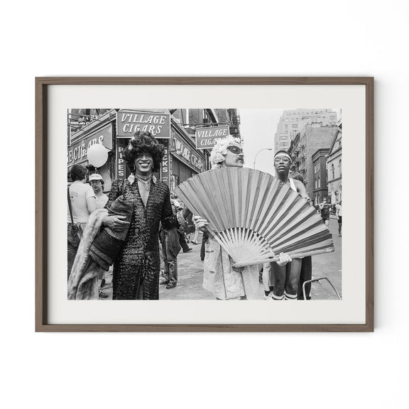 Marsha P. Johnson At Pride March by Barbara Alper - Rustic Walnut