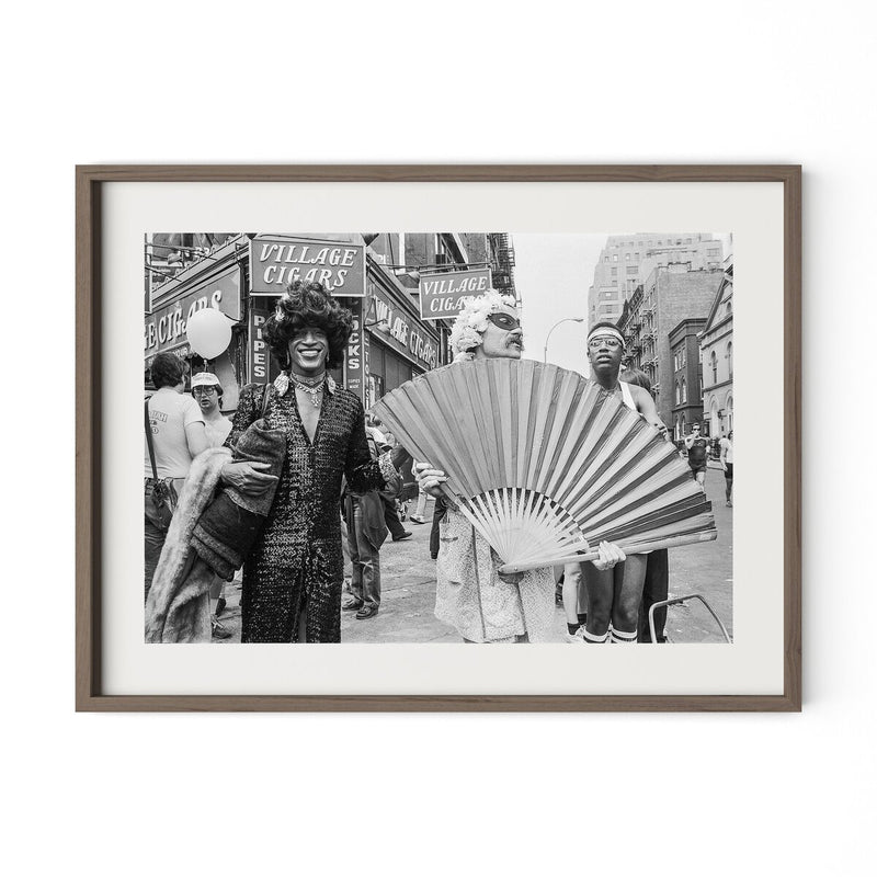 Marsha P. Johnson At Pride March by Barbara Alper - Rustic Walnut