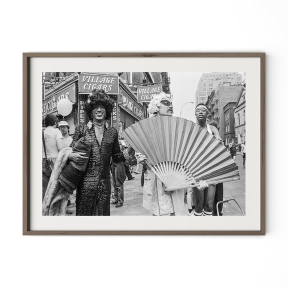 Marsha P. Johnson At Pride March by Barbara Alper - Rustic Walnut