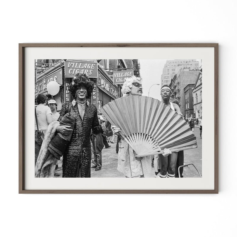 Marsha P. Johnson At Pride March by Barbara Alper - Rustic Walnut