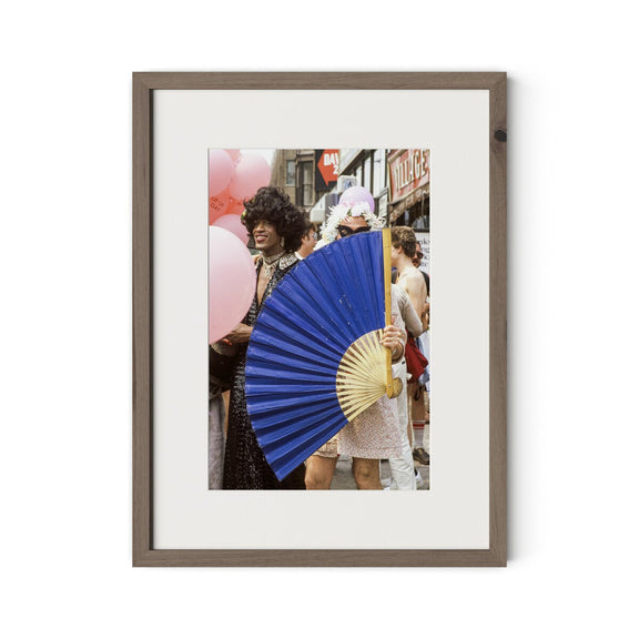 Johnson & Others At Pride March by Barbara Alper - Rustic Walnut