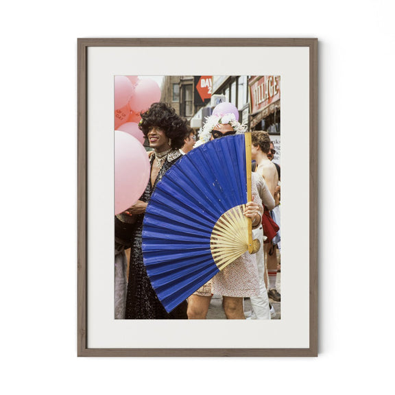 Johnson & Others At Pride March by Barbara Alper - Rustic Walnut