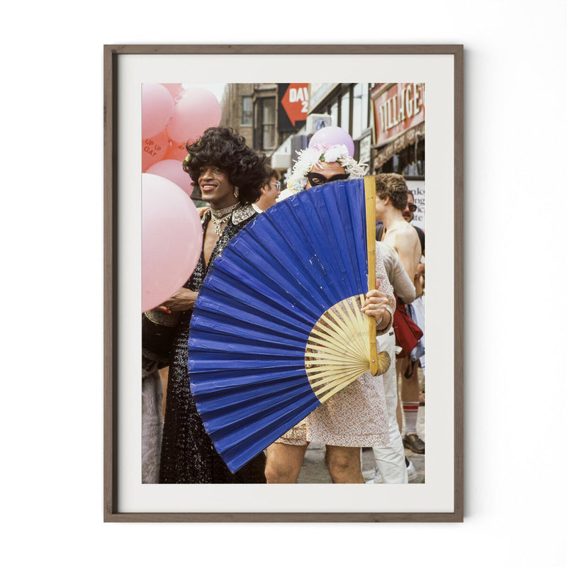 Johnson & Others At Pride March by Barbara Alper - Rustic Walnut