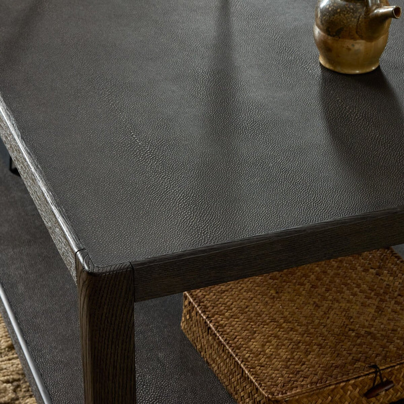 Bucco Rectangular Coffee Table - Black Oak Solid