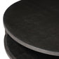 Bucco Round Coffee Table - Black Faux Shagreen