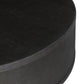 Bucco Round Coffee Table - Black Faux Shagreen