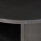 Bucco Round Coffee Table - Black Faux Shagreen