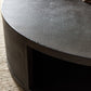 Bucco Round Coffee Table - Black Faux Shagreen