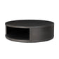 Bucco Round Coffee Table - Black Faux Shagreen