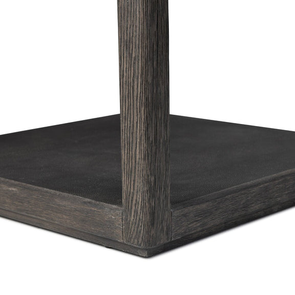Bucco Square End Table - Black Faux Shagreen