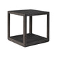 Bucco Square End Table - Black Faux Shagreen