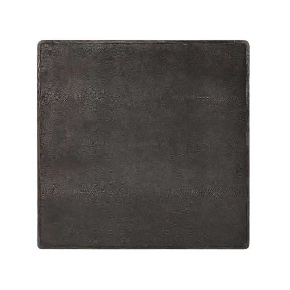 Bucco Square End Table - Black Faux Shagreen