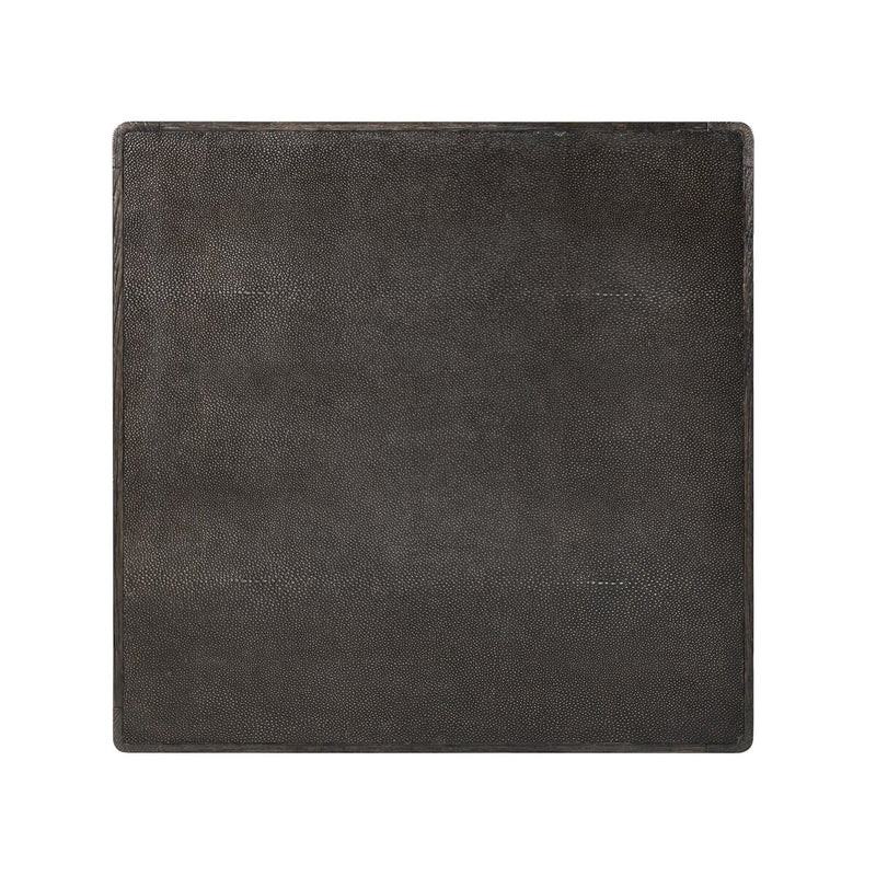 Bucco Square End Table - Black Faux Shagreen