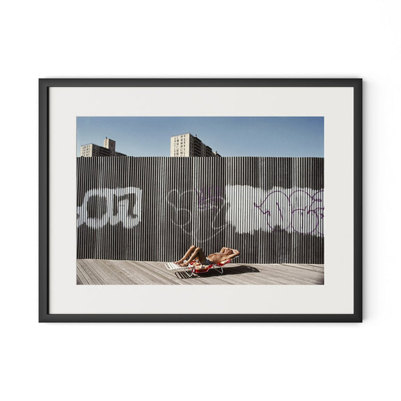 Brighton Beach Boardwalk by Barbara Alper - Black Maple