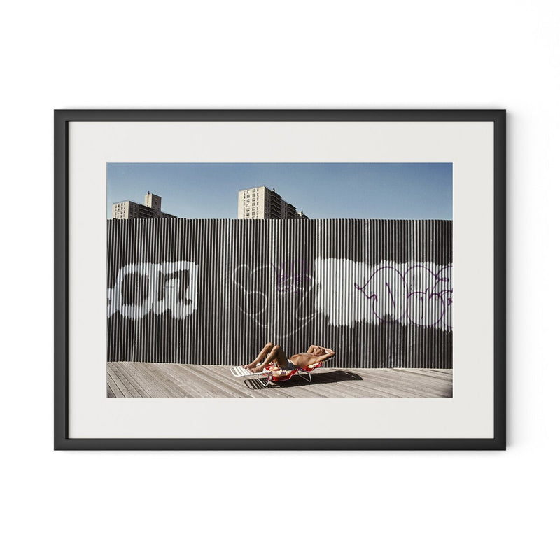 Brighton Beach Boardwalk by Barbara Alper - Black Maple