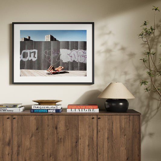 Brighton Beach Boardwalk by Barbara Alper - Black Maple
