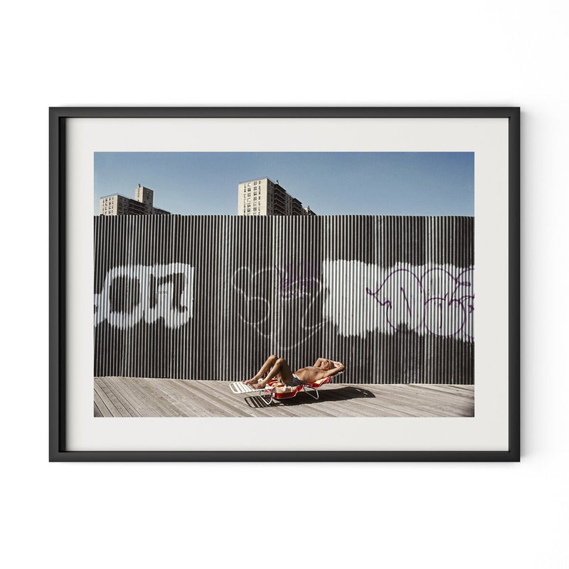 Brighton Beach Boardwalk by Barbara Alper - Black Maple