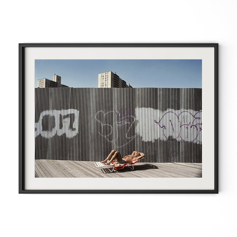 Brighton Beach Boardwalk by Barbara Alper - Black Maple