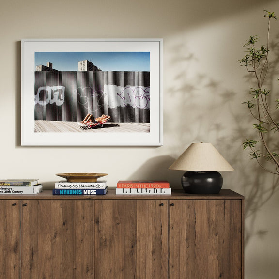 Brighton Beach Boardwalk by Barbara Alper - White Maple