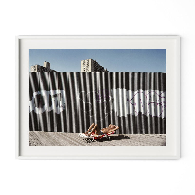 Brighton Beach Boardwalk by Barbara Alper - White Maple