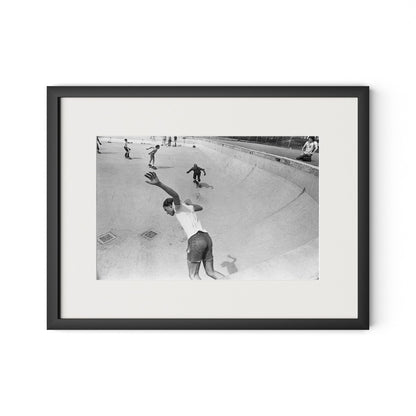 Skateboarding In A Drained Pool I by Barbara Alper - Black Maple
