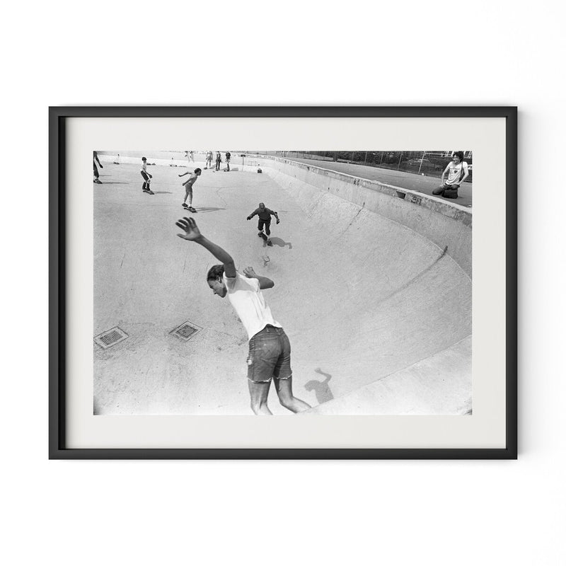 Skateboarding In A Drained Pool I by Barbara Alper - Black Maple