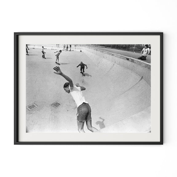Skateboarding In A Drained Pool I by Barbara Alper - Black Maple