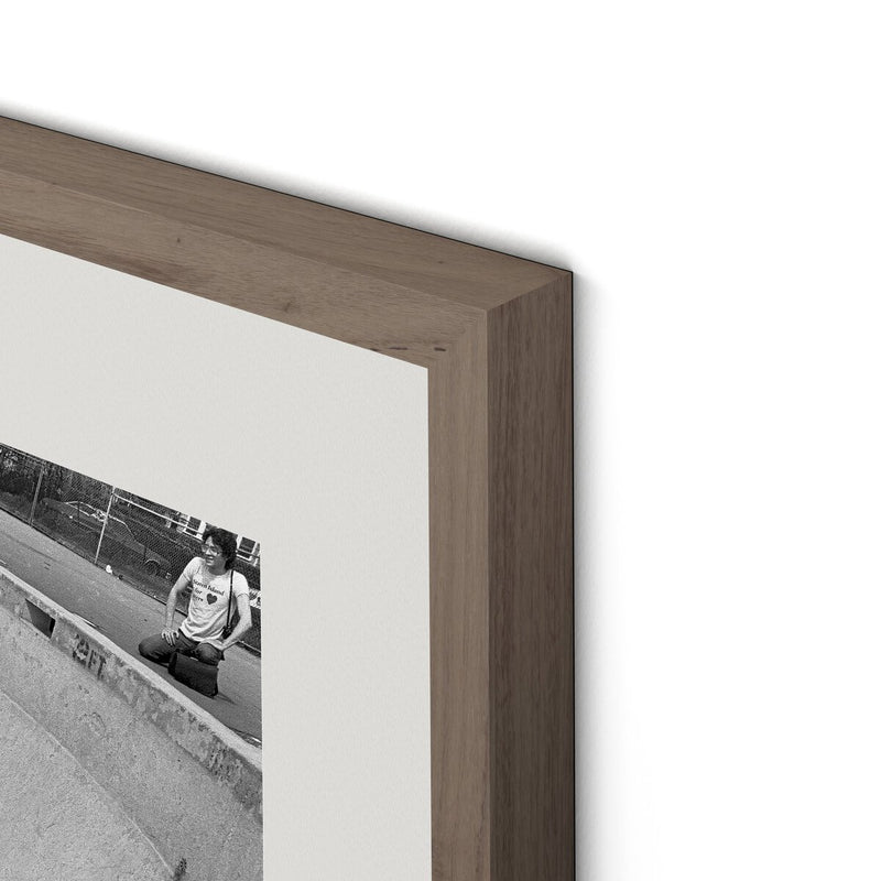 Skateboarding In A Drained Pool I by Barbara Alper - Rustic Walnut