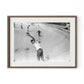 Skateboarding In A Drained Pool I by Barbara Alper - Rustic Walnut