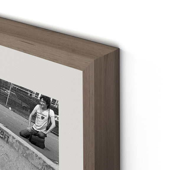 Skateboarding In A Drained Pool I by Barbara Alper - Rustic Walnut