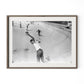 Skateboarding In A Drained Pool I by Barbara Alper - Rustic Walnut