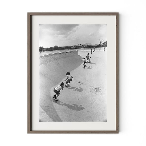 Skateboarding In A Drained Pool II - Rustic Walnut