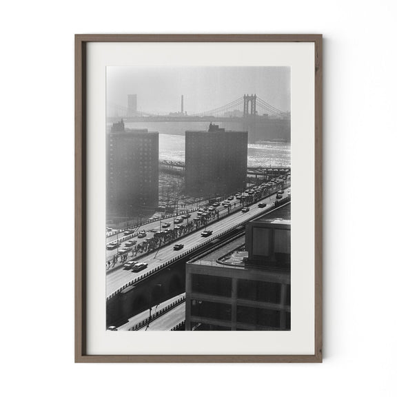 Brooklyn Bridge by Barbara Alper - Rustic Walnut